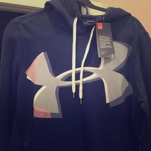 UA Favorite Fleece Exploded Logo Hoodie in Navy